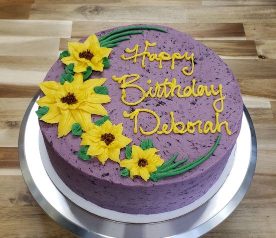 Gluten Free Lemon Layer Cake w/ Blueberry Frosting